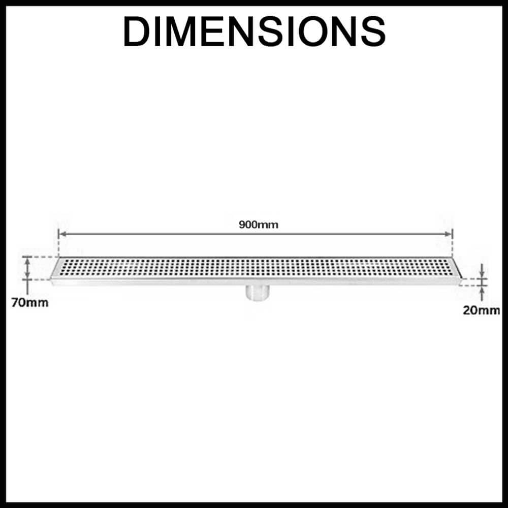 900mm stainless steel linear shower grate dimensions