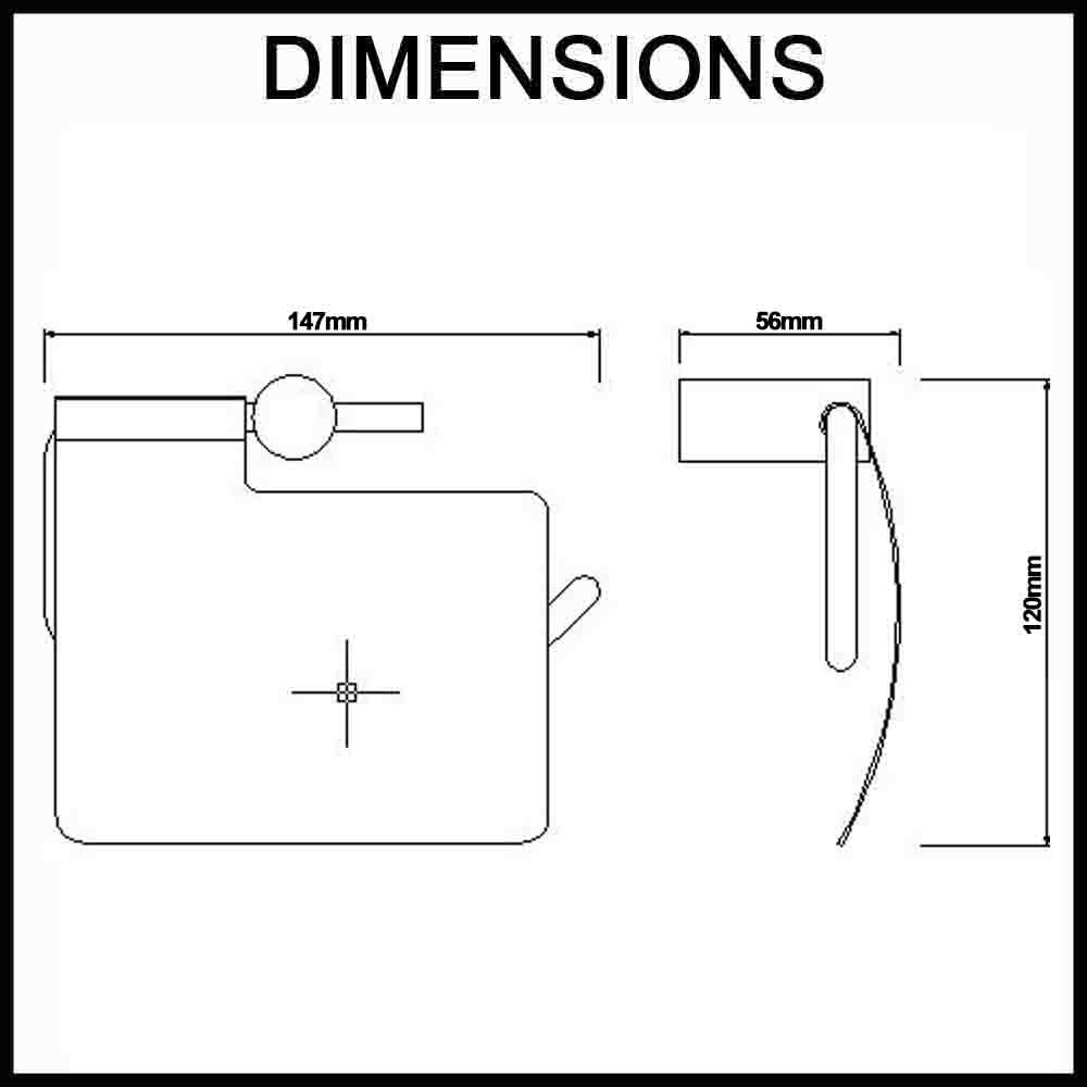 Stainless Steel Toilet Paper Holder Dimensions