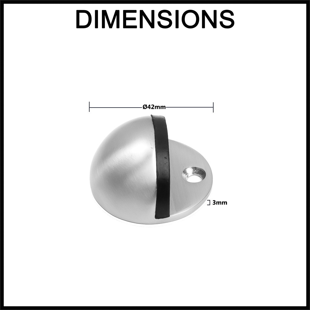 Manovella Half Moon Door Stop - Satin Brass Dimensions