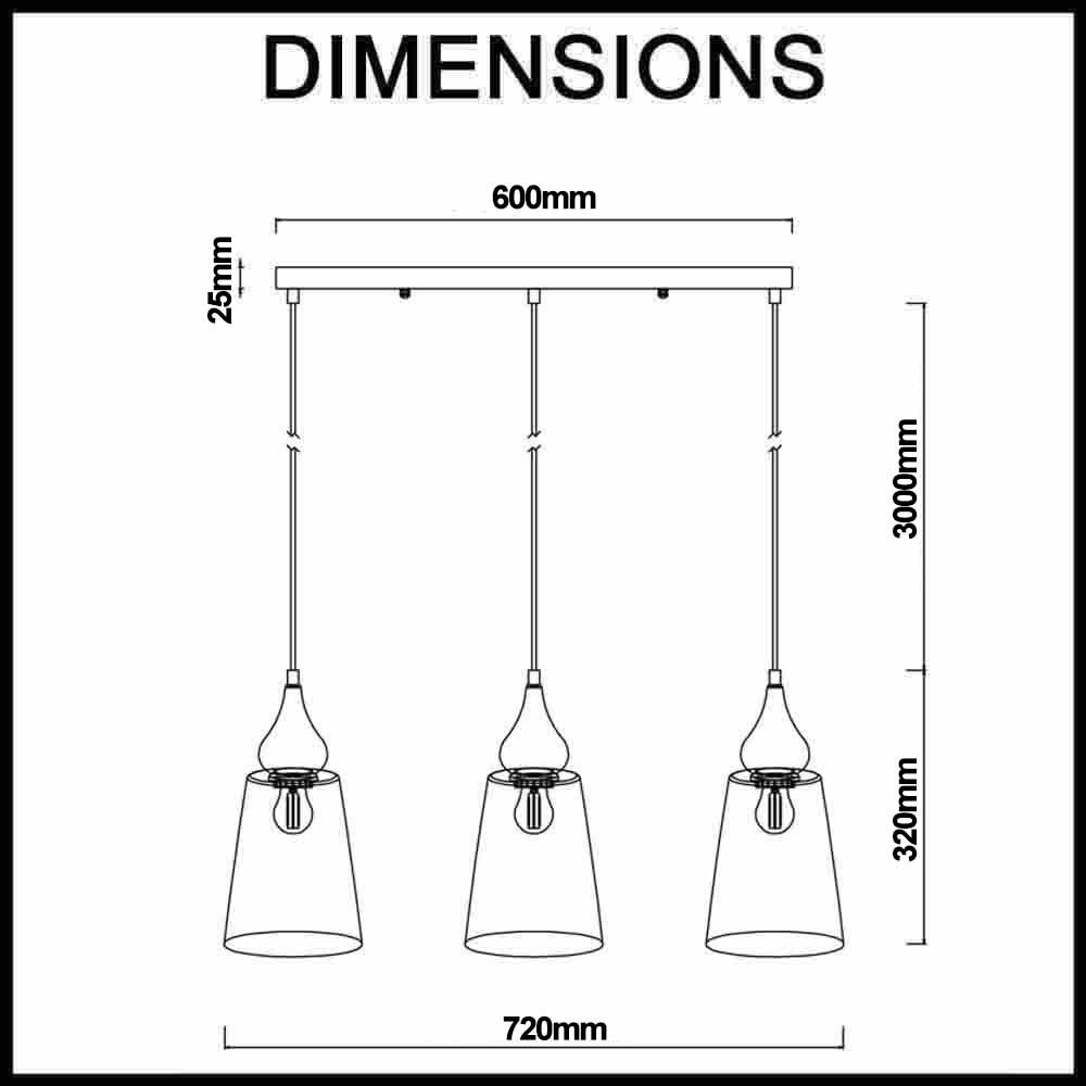 jerez interior glass pendant light linear