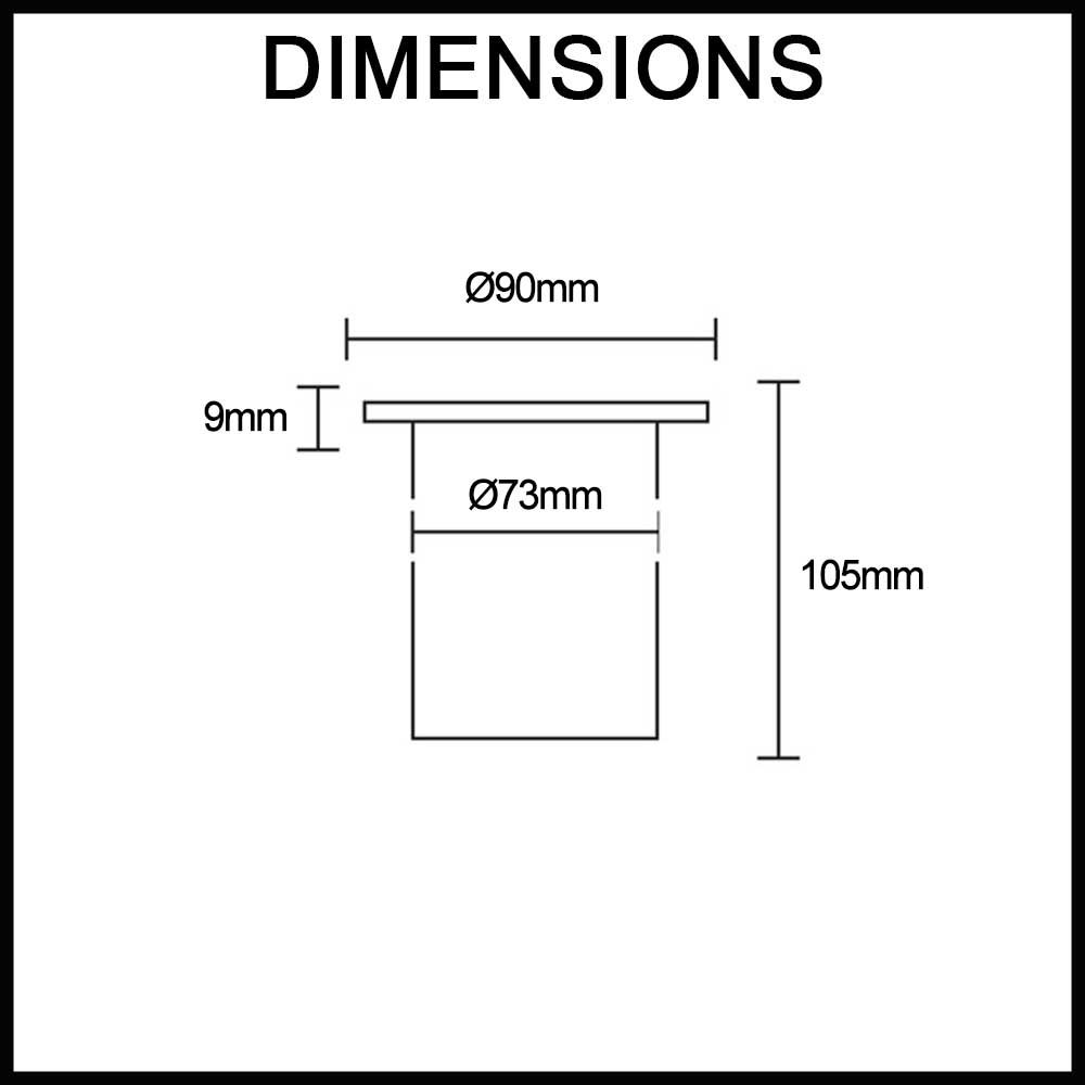 Recessed Wall / Inground Light - 12V IP67 - 316 Stainless Steel Round with Grill