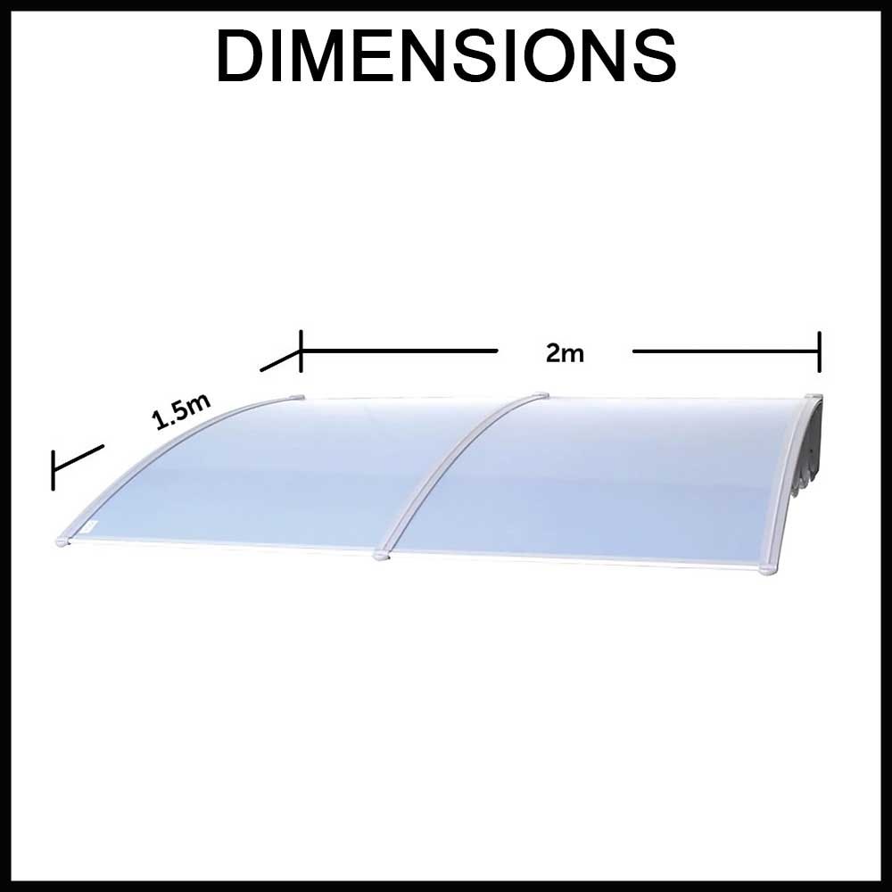 Bariloche DIY Outdoor Awning Cover - 1.5m x 2.0m - Fixed - Premium Polycarbonate