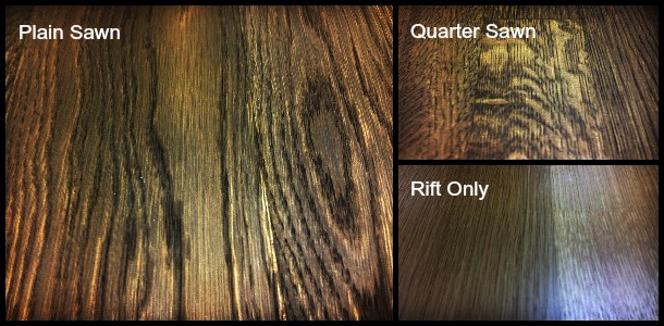 Oak Floorboards different floorboard cuts produce different grain