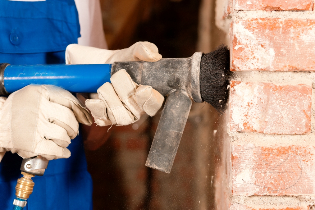 removing plaster during a home renovation