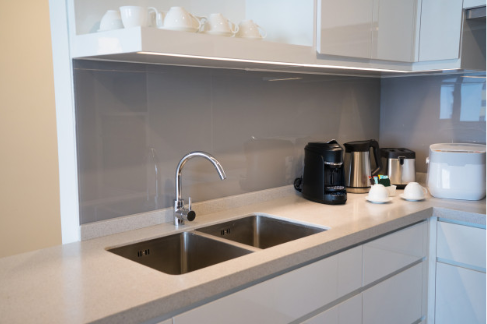 kitchen in white and neutrals
