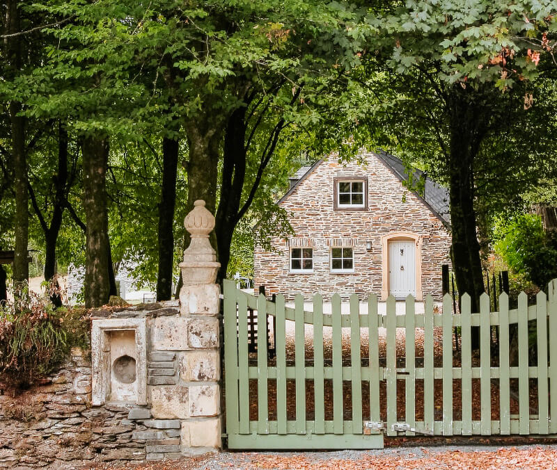 Garden Fencing garden fence with trees