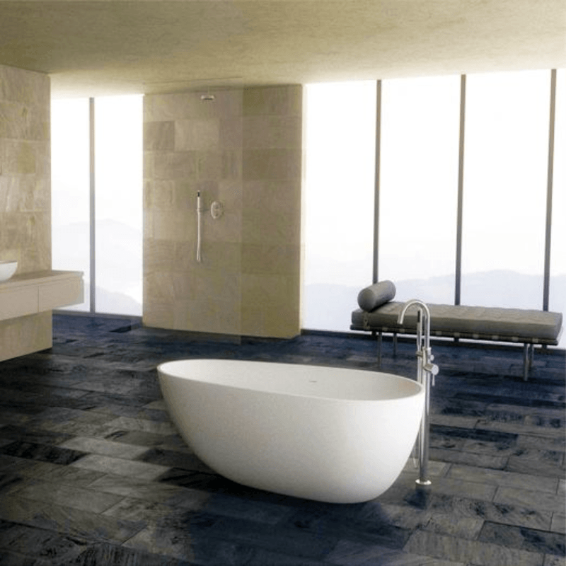 Aguzzo Pulito Artsone Freestanding Bath with Floor Mixer Tap